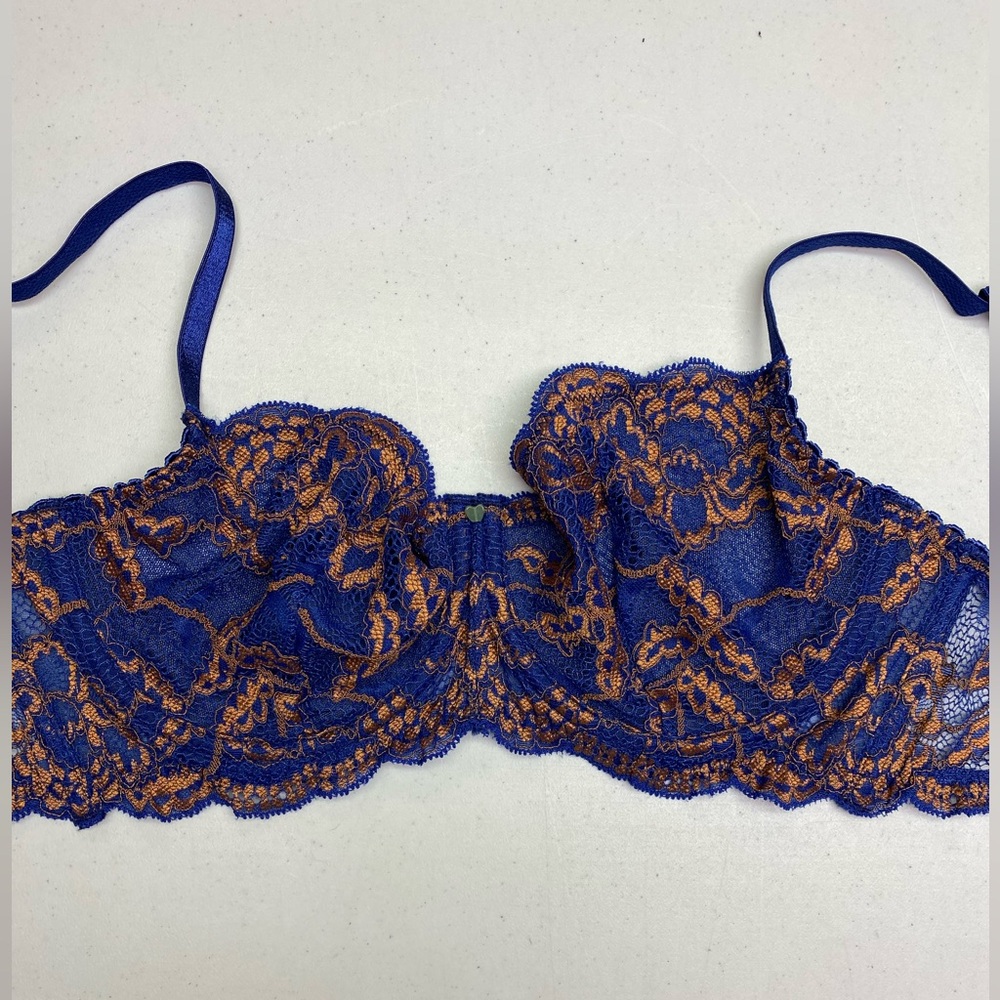 Intimo ROYAL BLU/ COPPER Unlined Underwire, 32DD *P1054